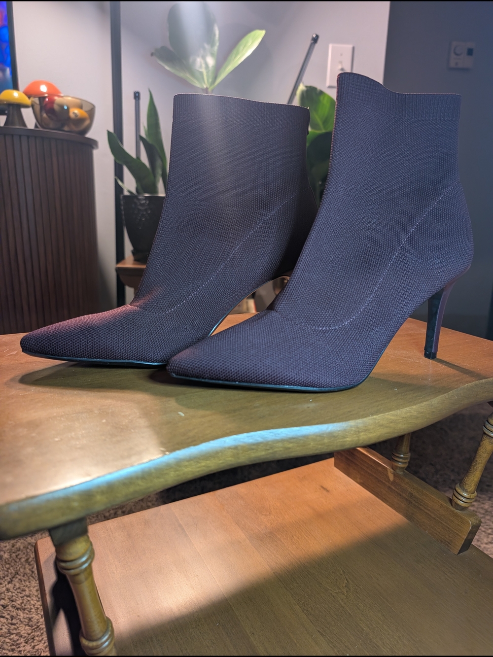 Calvin Klein Knit Heeled Ankle Booties